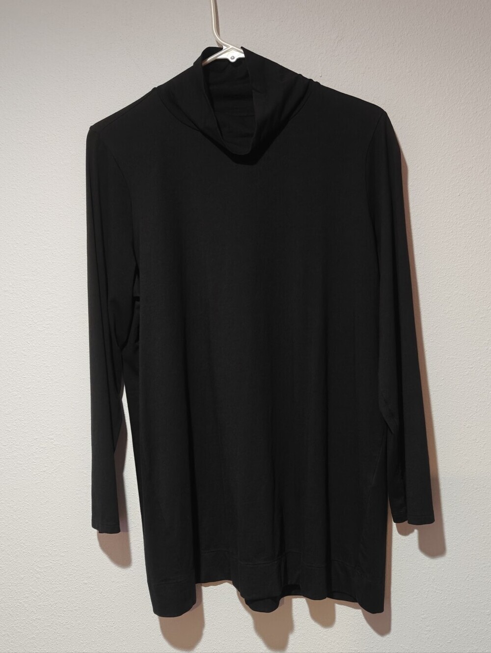 J. Jill Turtle Neck Tunic Size Large Black Lux Supima Cotton Layering - Picture 2 of 4